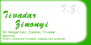 tivadar zimonyi business card